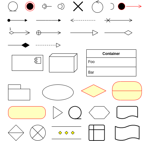 Collection of obscure diagramming shapes